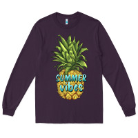 Plum summer vibes pineapple Long Sleeve Tee - BarkalooDesign