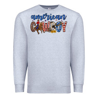 Heather Grey American cowboy Premium Sweatshirt - Zillion Design Studio