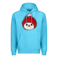 Ocean Blue snowman Premium Hoodie - JahusDesignShop