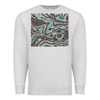 Dove Grey pink and turquoise cowhide and leopard Premium Sweatshirt - RanaPortraitStore