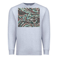 Heather Grey pink and turquoise cowhide and leopard Premium Sweatshirt - RanaPortraitStore