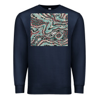 Navy pink and turquoise cowhide and leopard Premium Sweatshirt - RanaPortraitStore