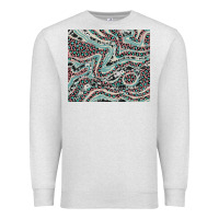 Oatmeal Heather pink and turquoise cowhide and leopard Premium Sweatshirt - RanaPortraitStore