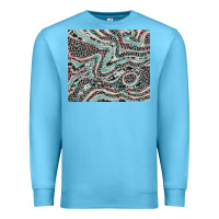 Ocean Blue pink and turquoise cowhide and leopard Premium Sweatshirt - RanaPortraitStore