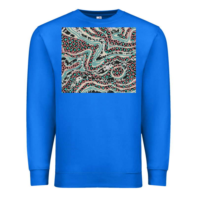 Pink And Turquoise Cowhide And Leopard Premium Sweatshirt by RanaPortraitStore | Teevron