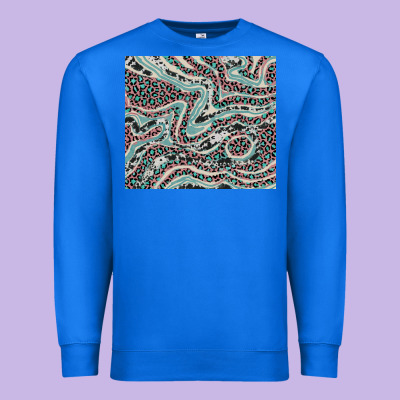 Pink And Turquoise Cowhide And Leopard Premium Sweatshirt Designed By Ranaportraitstore