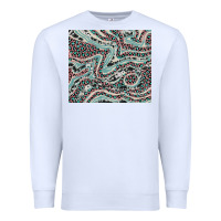 White pink and turquoise cowhide and leopard Premium Sweatshirt - RanaPortraitStore