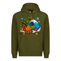 Army Green merry Christmas camp Premium Hoodie - AdoDesignShop
