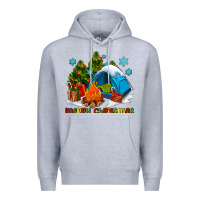 Heather Grey merry Christmas camp Premium Hoodie - AdoDesignShop