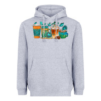 Heather Grey gemstone coffee cups Heavyweight Hoodie - texasbilliewilder