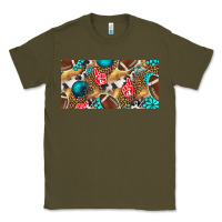 Army Green american  football with turquoise license plate Classic Tee - BundleAndBundleShop