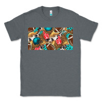 Charcoal Heather american  football with turquoise license plate Classic Tee - BundleAndBundleShop
