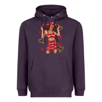 Plum heart cowgirl Heavyweight Hoodie - texasbilliewilder