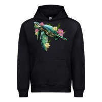 Black sea turtle with lotus Urban Hoodie - Artiststas