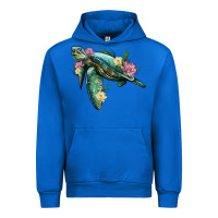 Cobalt sea turtle with lotus Urban Hoodie - Artiststas