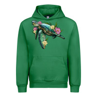 Emerald sea turtle with lotus Urban Hoodie - Artiststas