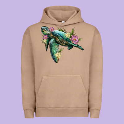 Sea Turtle With Lotus Urban Hoodie Designed By Artiststas