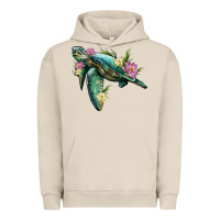 Pigment French Oak sea turtle with lotus Urban Hoodie - Artiststas