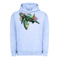 Pigment Grape Ice sea turtle with lotus Urban Hoodie - Artiststas