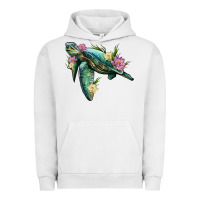 Pigment Lunar Rock sea turtle with lotus Urban Hoodie - Artiststas