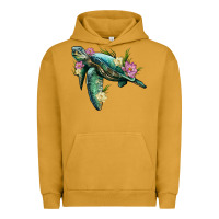 Pigment Peanut Butter sea turtle with lotus Urban Hoodie - Artiststas