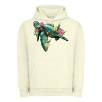 Pigment Pistachio sea turtle with lotus Urban Hoodie - Artiststas