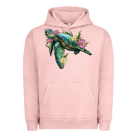 Pigment Salmon sea turtle with lotus Urban Hoodie - Artiststas