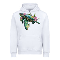 White sea turtle with lotus Urban Hoodie - Artiststas