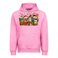 Fuchsia Pink christmas cows coffee Urban Hoodie - Jasminsmagicworld
