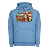 Pigment Pebble Blue christmas cows coffee Urban Hoodie - Jasminsmagicworld