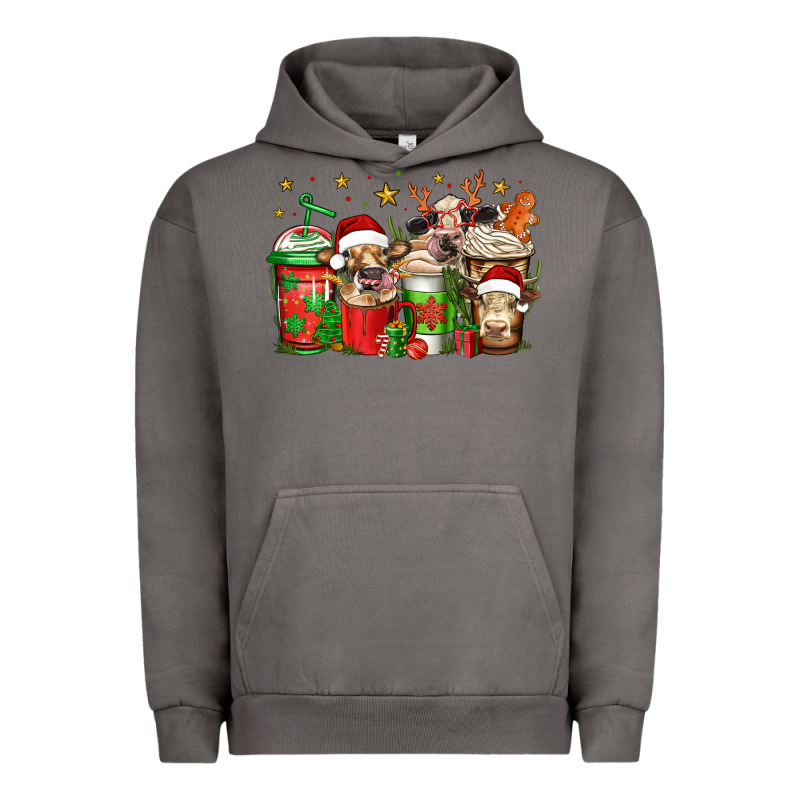 Christmas Cows Coffee Urban Hoodie by Jasminsmagicworld | Teevron
