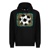 Black glitter football leopard Premium Hoodie - RanaPortraitStore
