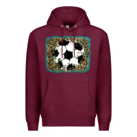 Burgundy glitter football leopard Premium Hoodie - RanaPortraitStore