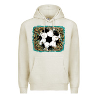 Oatmeal Heather glitter football leopard Premium Hoodie - RanaPortraitStore