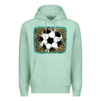 Seafoam glitter football leopard Premium Hoodie - RanaPortraitStore