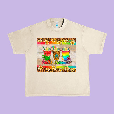 Hello Summer Ice Coffee Urban Heavy Tee Designed By Artiststas