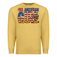 Antique Gold all american girl Premium Sweatshirt - Zillion Design Studio