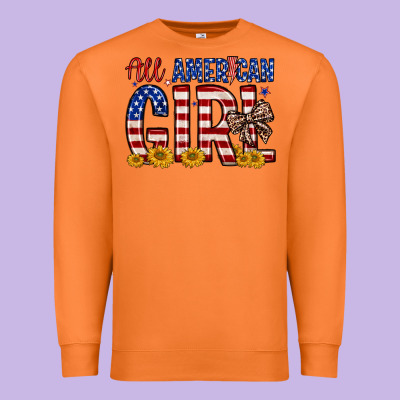 All American Girl Premium Sweatshirt Designed By Zillion Design Studio