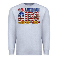 Heather Grey all american girl Premium Sweatshirt - Zillion Design Studio