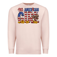 Pale Pink all american girl Premium Sweatshirt - Zillion Design Studio