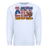 White all american girl Premium Sweatshirt - Zillion Design Studio