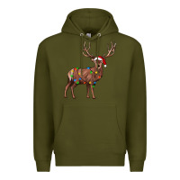 Army Green reindeer Premium Hoodie - JahusDesignShop