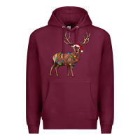 Burgundy reindeer Premium Hoodie - JahusDesignShop