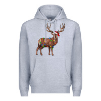 Heather Grey reindeer Premium Hoodie - JahusDesignShop