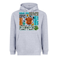 Heather Grey highland cattle Heavyweight Hoodie - texasbilliewilder
