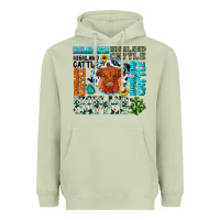 Matcha highland cattle Heavyweight Hoodie - texasbilliewilder