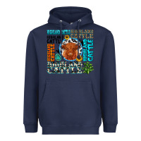 Navy highland cattle Heavyweight Hoodie - texasbilliewilder