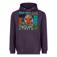 Plum highland cattle Heavyweight Hoodie - texasbilliewilder