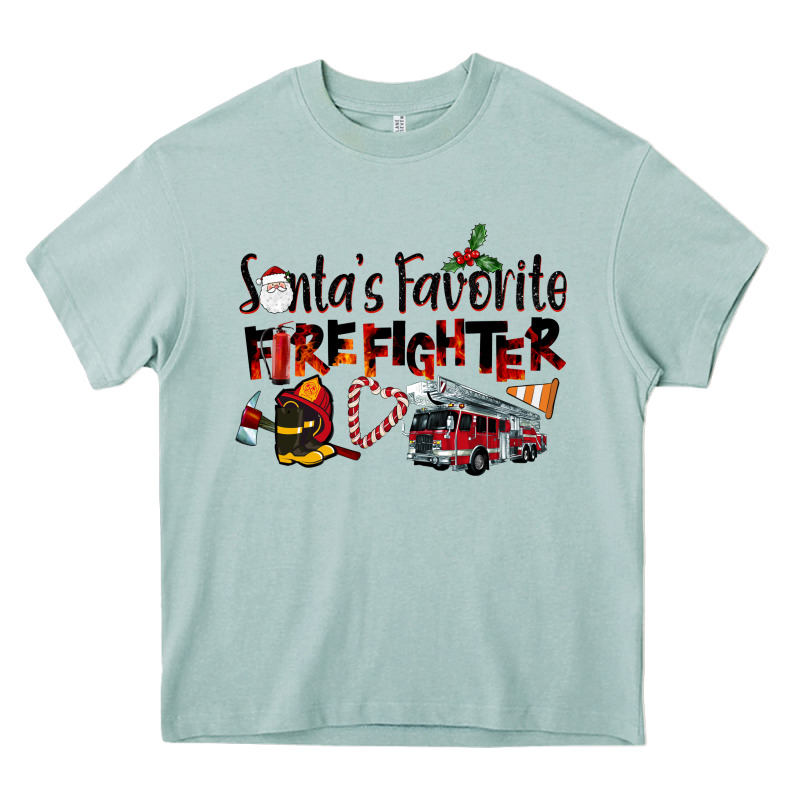 Santa's Favorite Firefighter Heavy Core Tee by LillyAllenDesigns | Teevron
