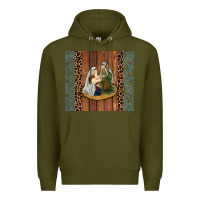 Army Green jesus Premium Hoodie - JahusDesignShop